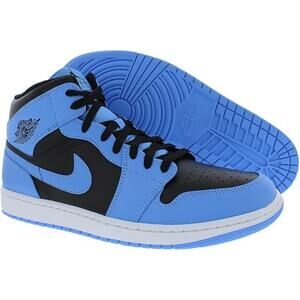 Nike Air Jordan 1 Mid Hyper Royal Men's Size 8.5 # DQ8426--042 Tumbled Leather
